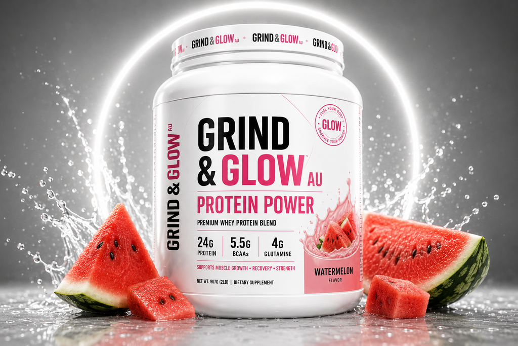 Grind & Glow AU Protein Power – Watermelon Premium Whey Protein