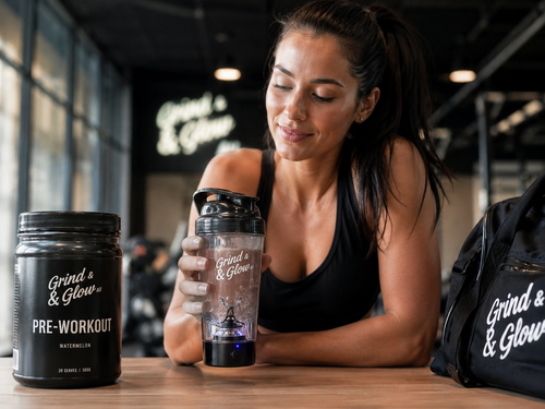 Grind & Glow AU Electric USB Protein Shaker Bottle