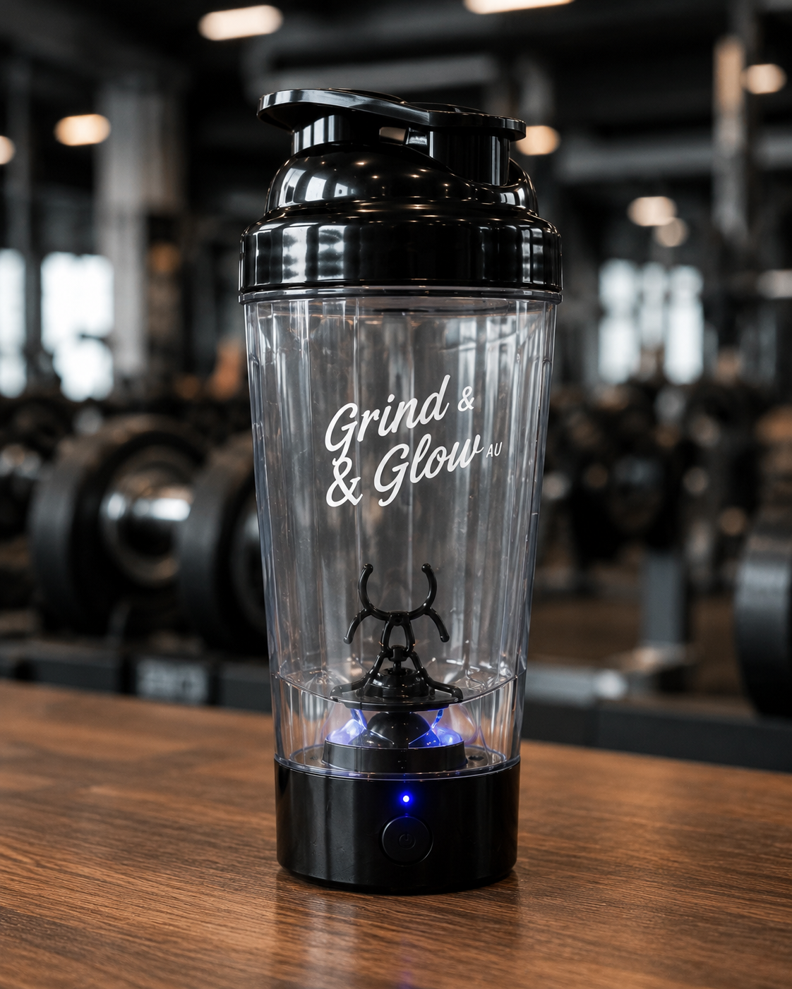 Grind & Glow AU Electric USB Protein Shaker Bottle